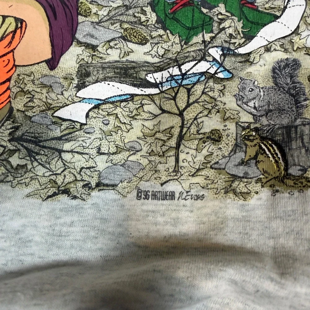 Vintage 1996 Artwear Evans Hunting Humor T-Shirt XXL Grey Fruit of the Loom Best